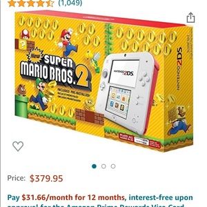 Super Mario brothers 2 pre installed Nintendo 2DS console